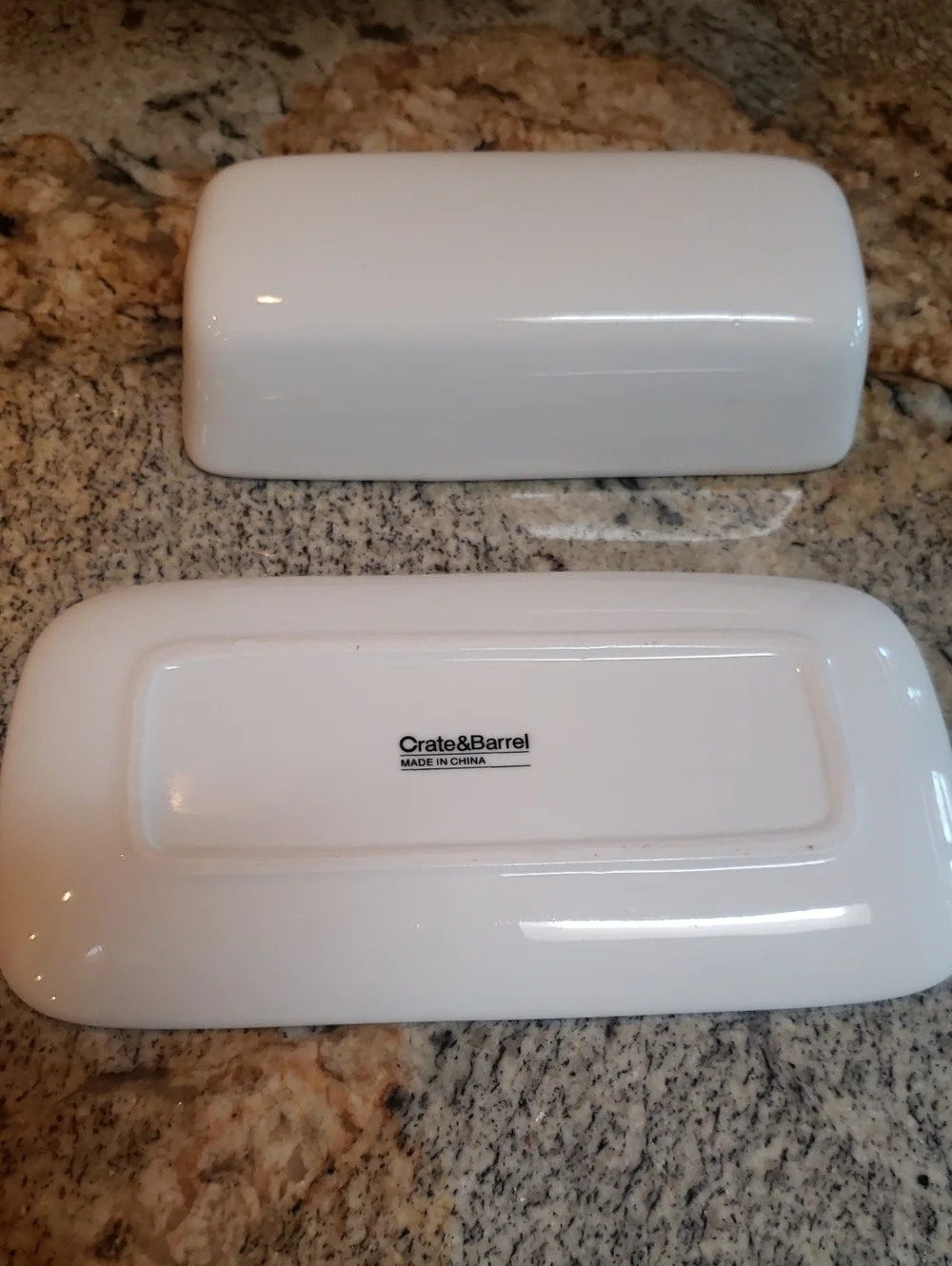 Crate And Barrel White Butter Dish